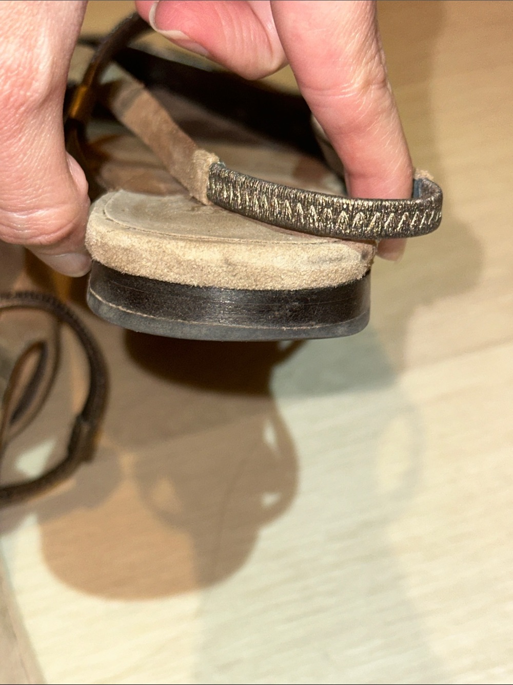 Brunello Cucinelli Taupe Pointed-Toe Slingback Mules with Monili Strap - Picture 12 of 13